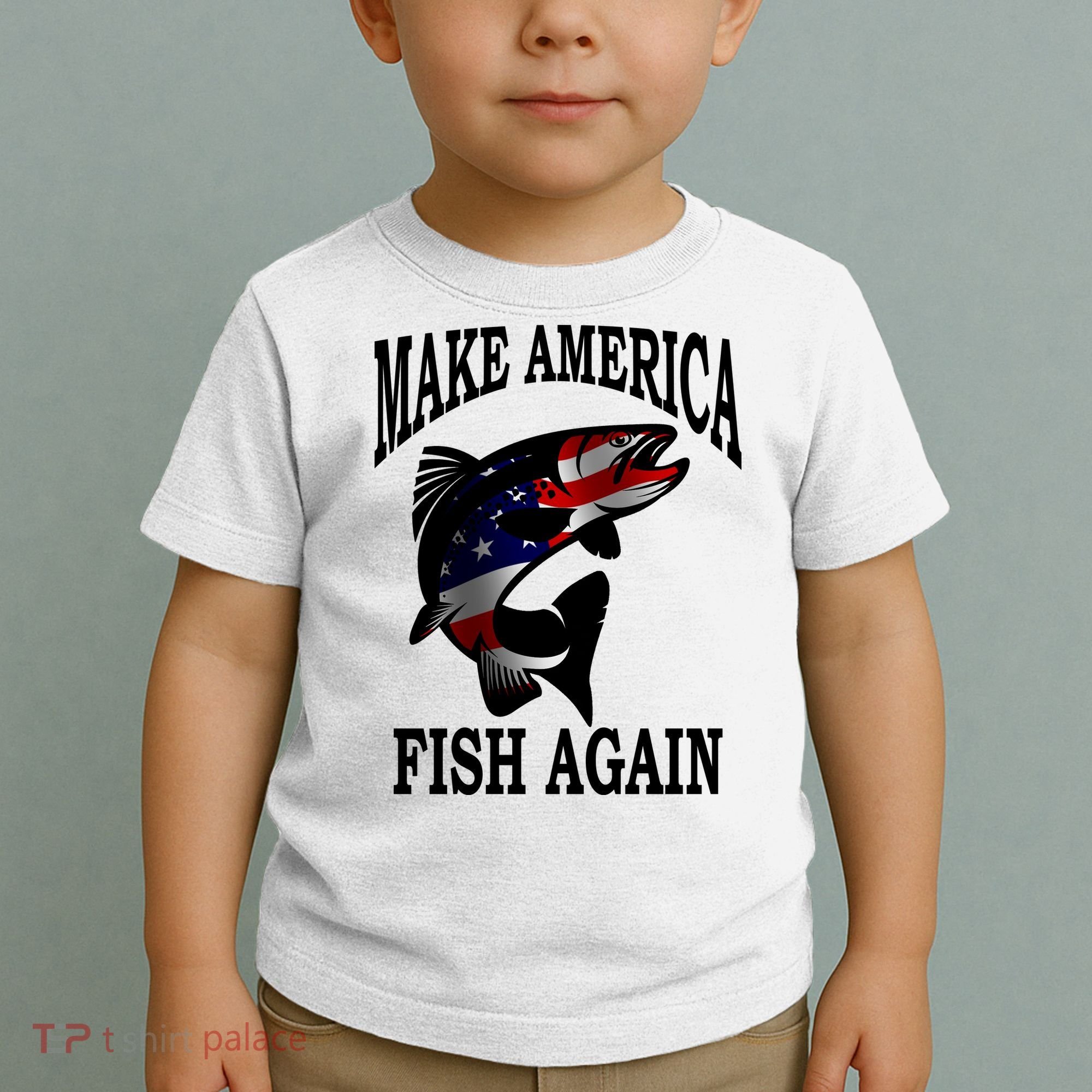 Make America Fish Again USA Fishing Gift Toddler T-Shirt