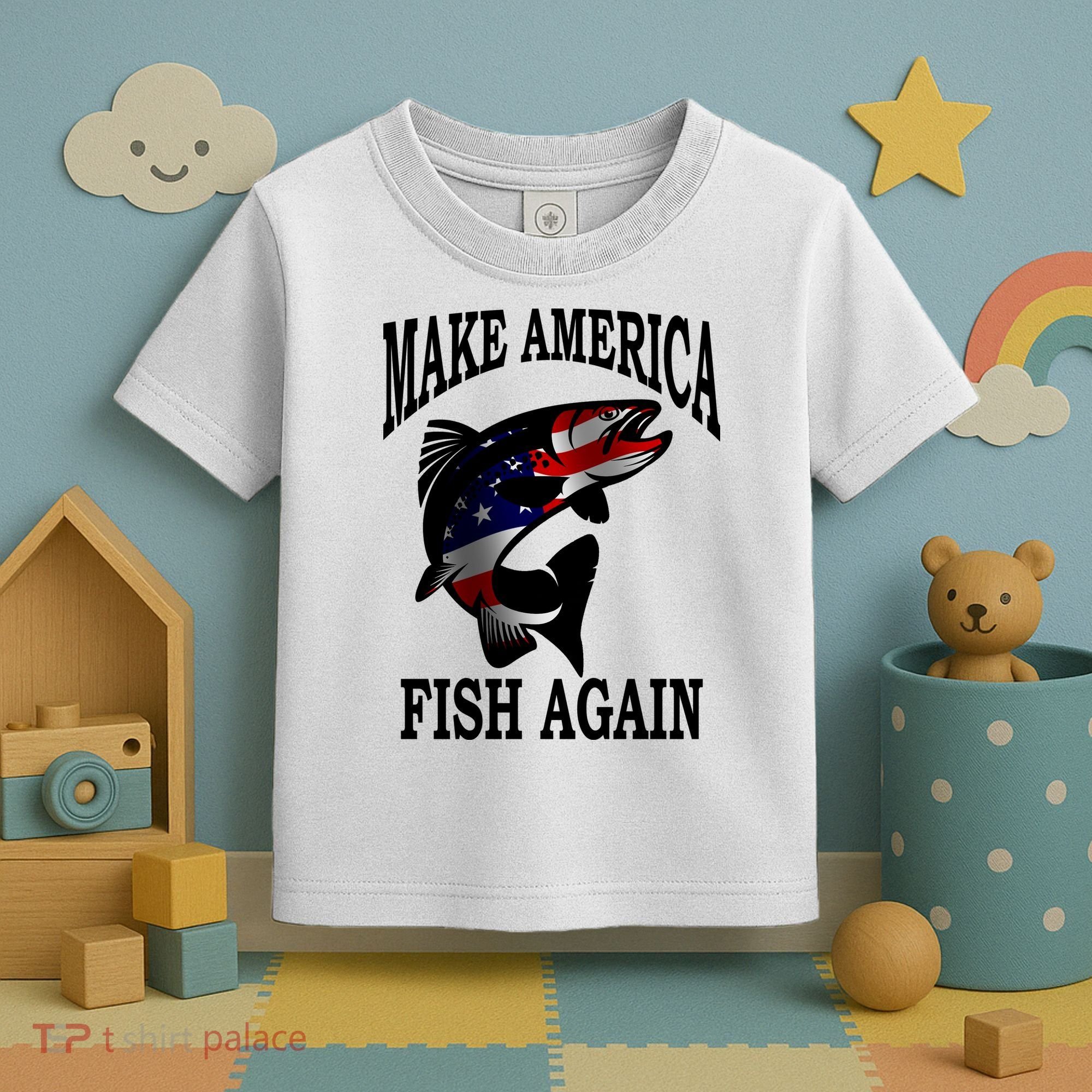 Make America Fish Again USA Fishing Gift Toddler T-Shirt