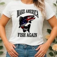 Make America Fish Again USA Fishing Gift Women's T-Shirt thumb 2