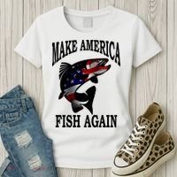 Make America Fish Again USA Fishing Gift Women's T-Shirt thumb 3