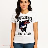 Make America Fish Again USA Fishing Gift Women's T-Shirt thumb 4