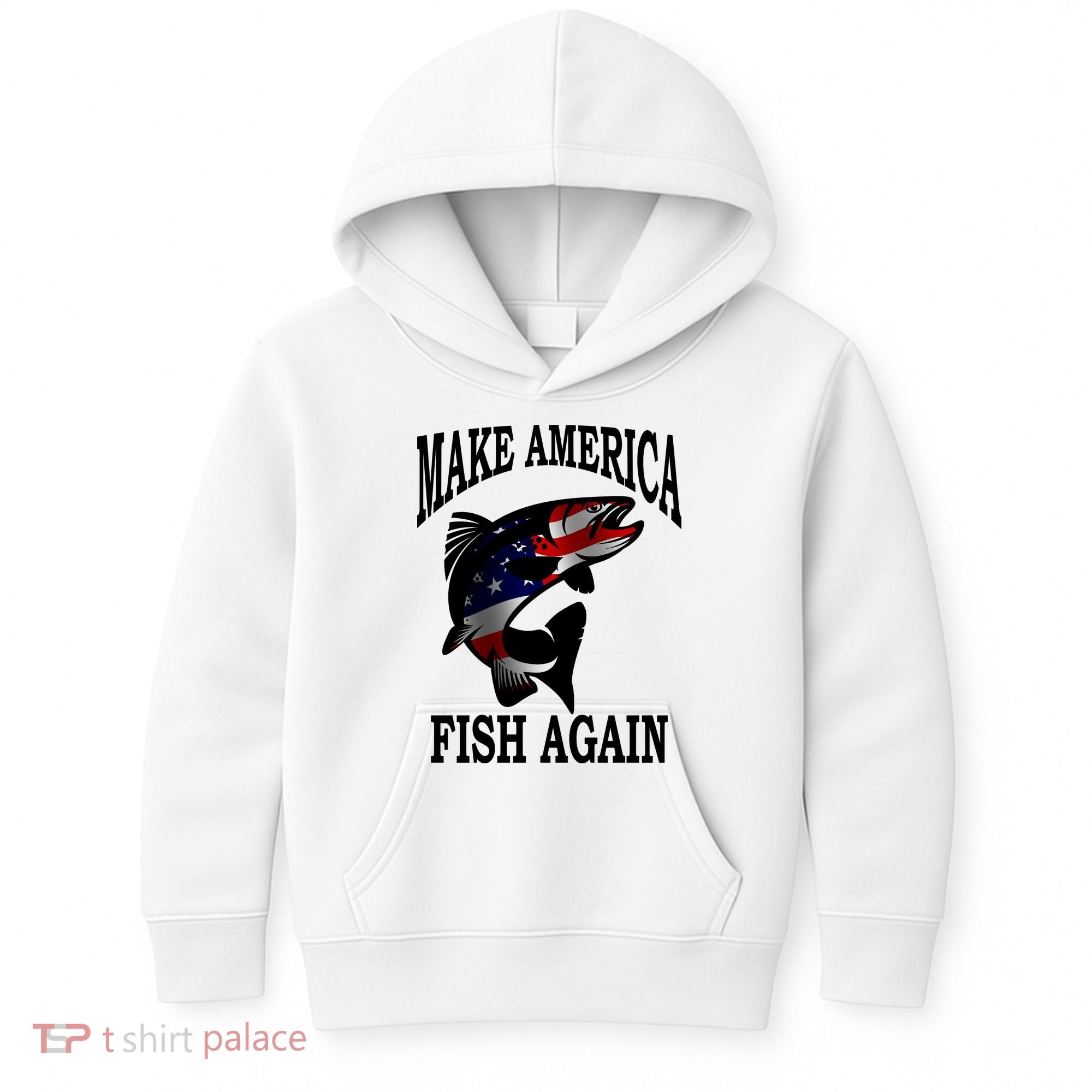 Make America Fish Again USA Fishing Gift Kids Hoodie