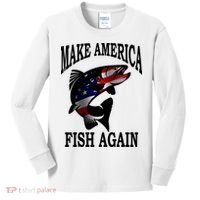 Make America Fish Again USA Fishing Gift Kids Long Sleeve Shirt thumb 0