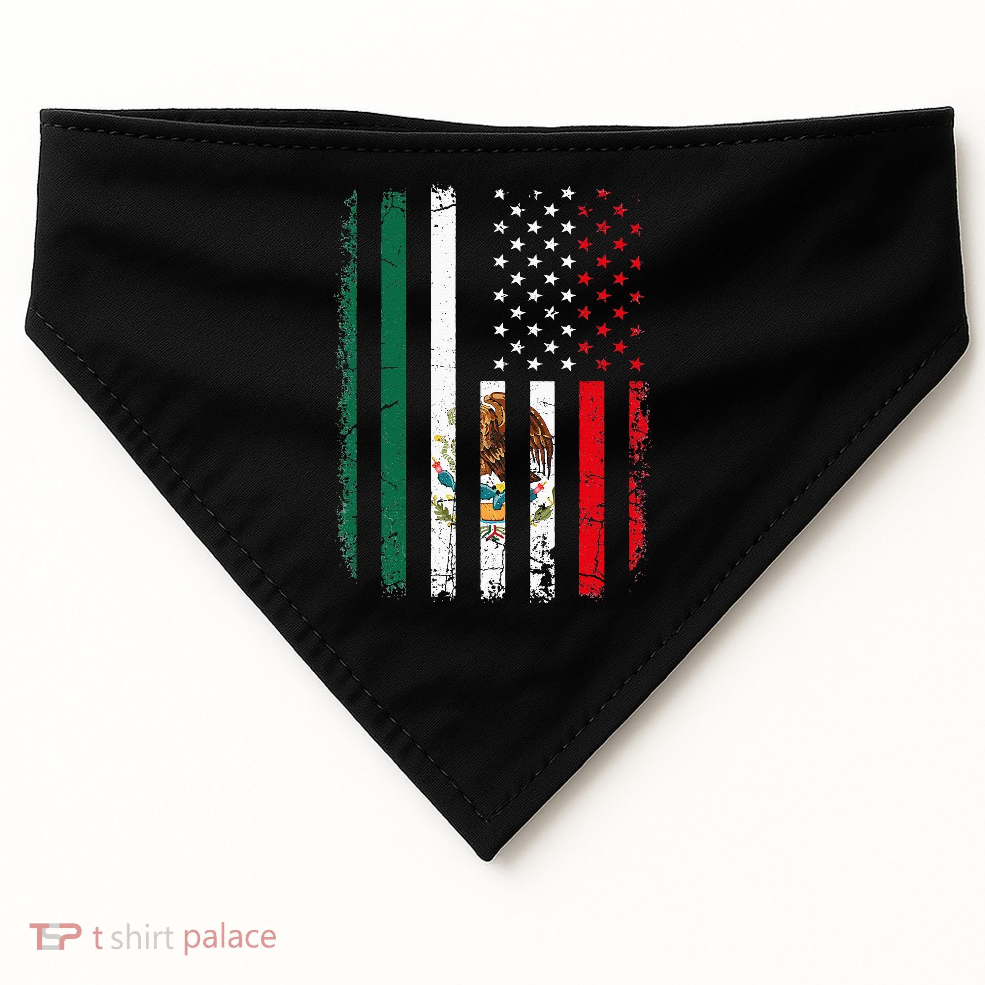 Mexican American Flag Mexican Roots Mexico America USA-Made Doggie Bandana