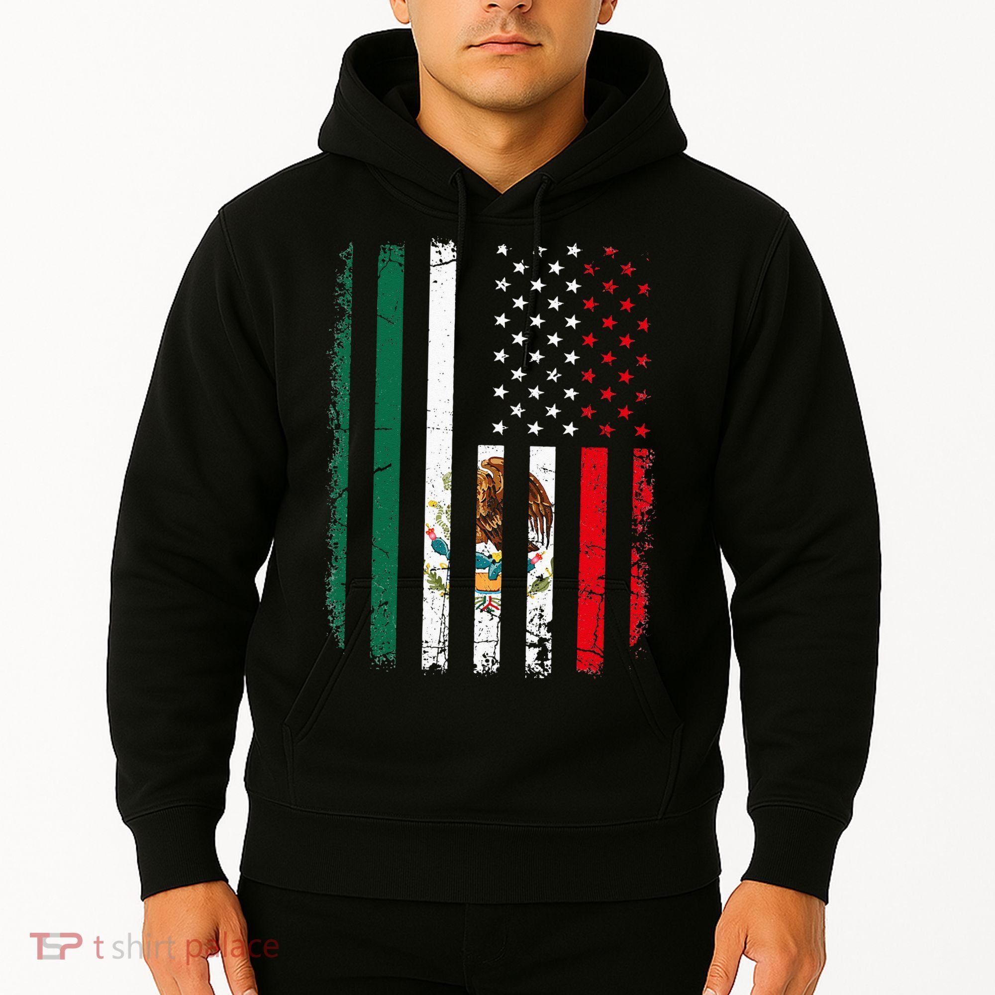 Mexican American Flag Mexican Roots Mexico America Hoodie