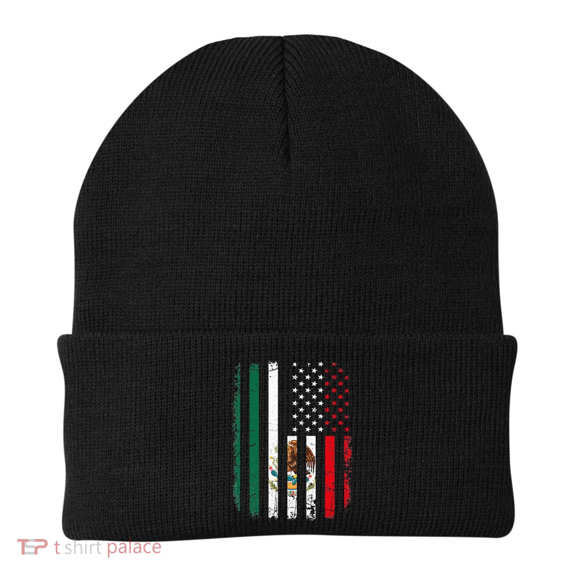 Mexican American Flag Mexican Roots Mexico America Beanie