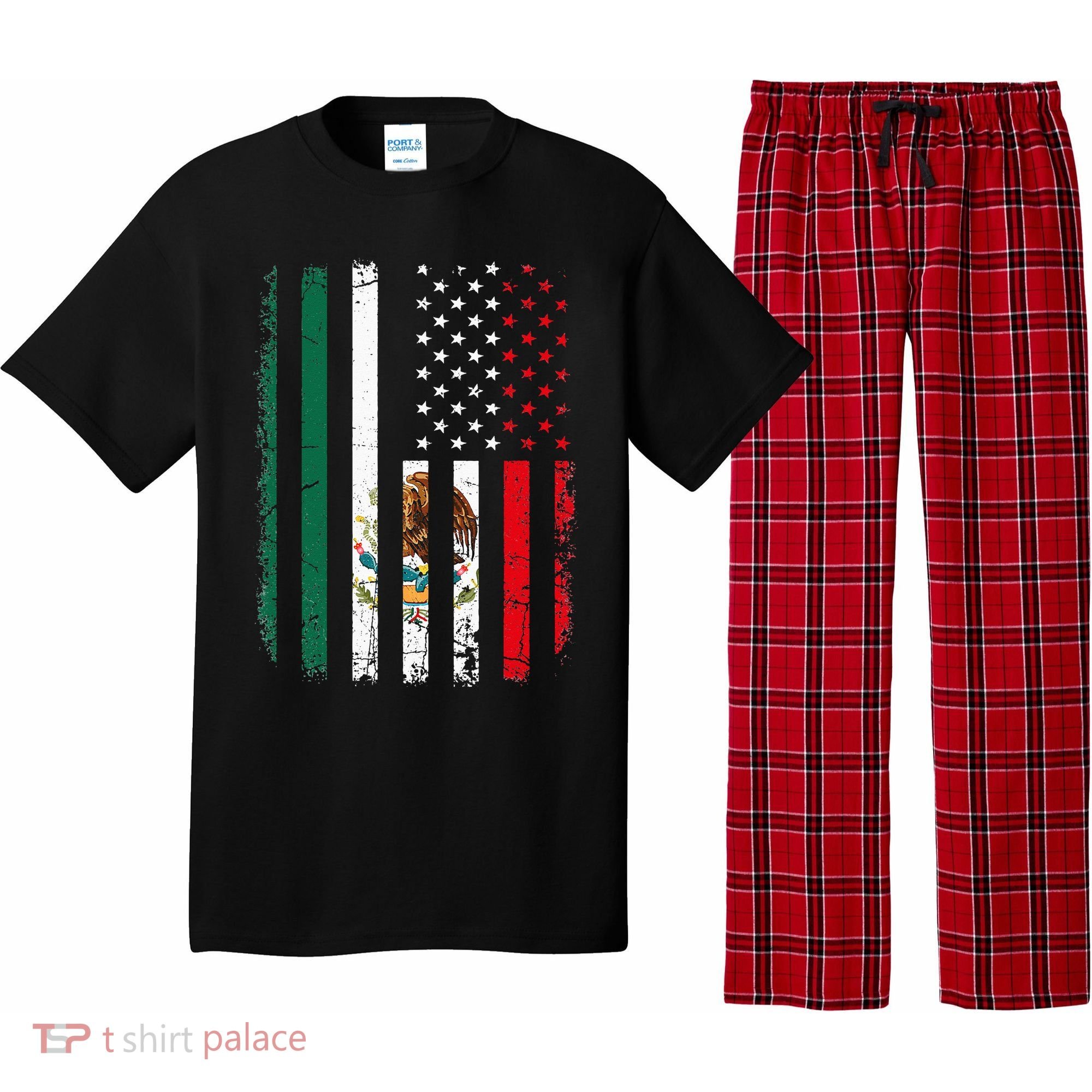 Mexican American Flag Mexican Roots Mexico America Pajama Set
