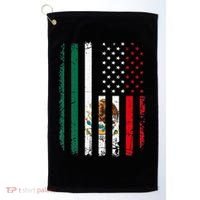 Mexican American Flag Mexican Roots Mexico America Golf Towel thumb 0