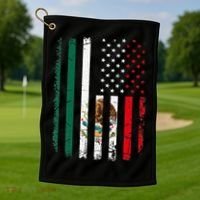 Mexican American Flag Mexican Roots Mexico America Golf Towel thumb 1
