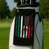 Mexican American Flag Mexican Roots Mexico America Golf Towel thumb 2
