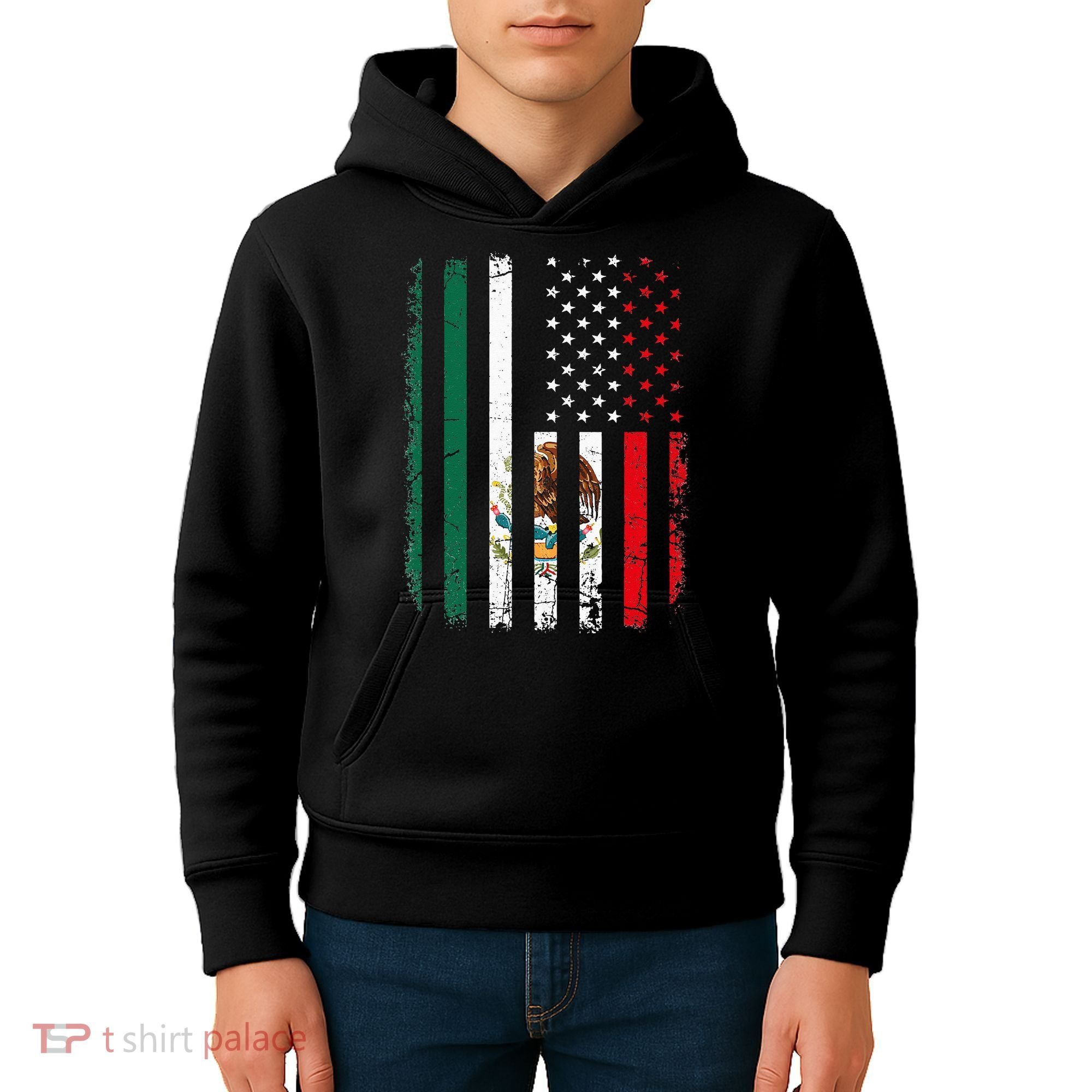 Mexican American Flag Mexican Roots Mexico America Kids Hoodie