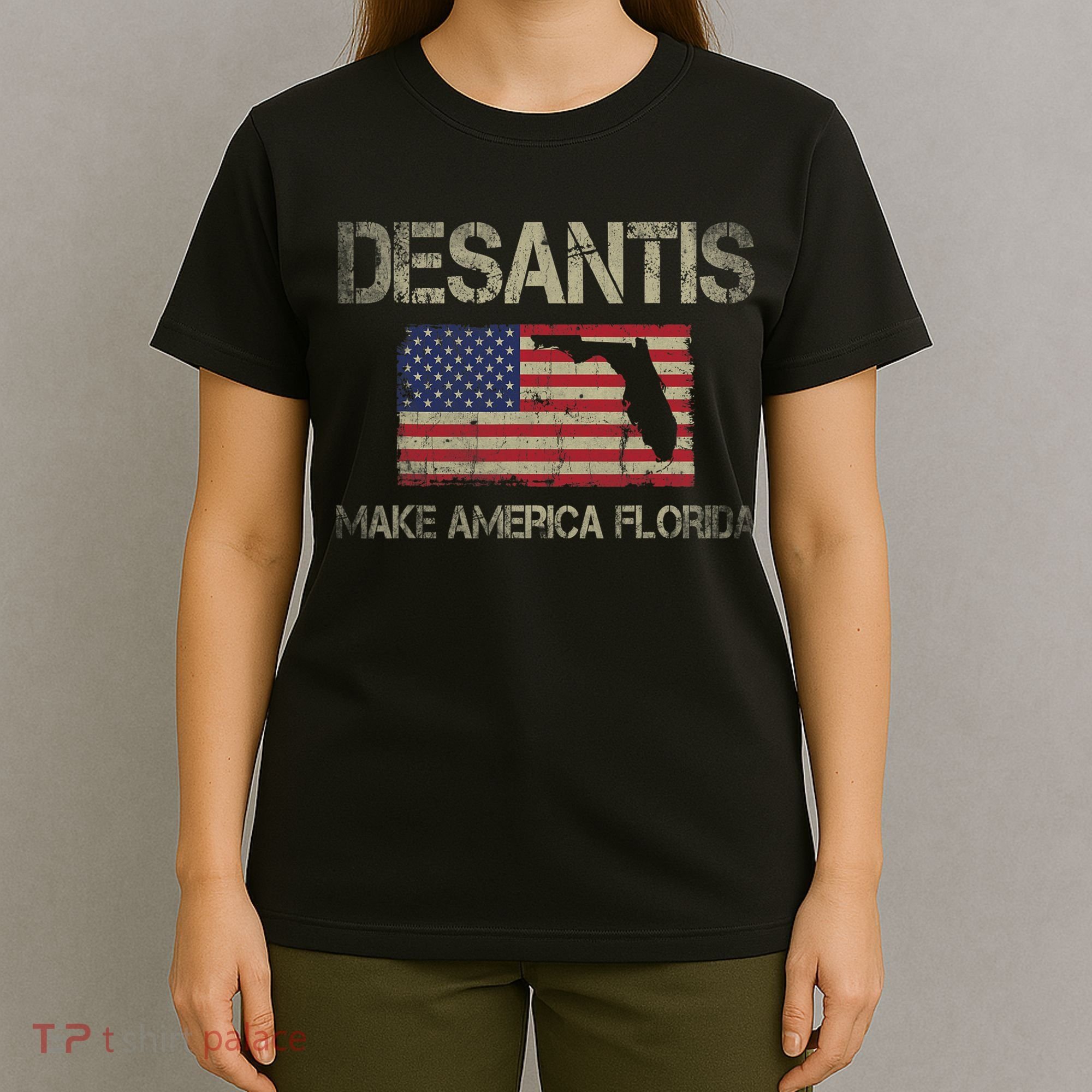 Make America Florida, DeSantis 2024 Election Vintage US Flag T-Shirt