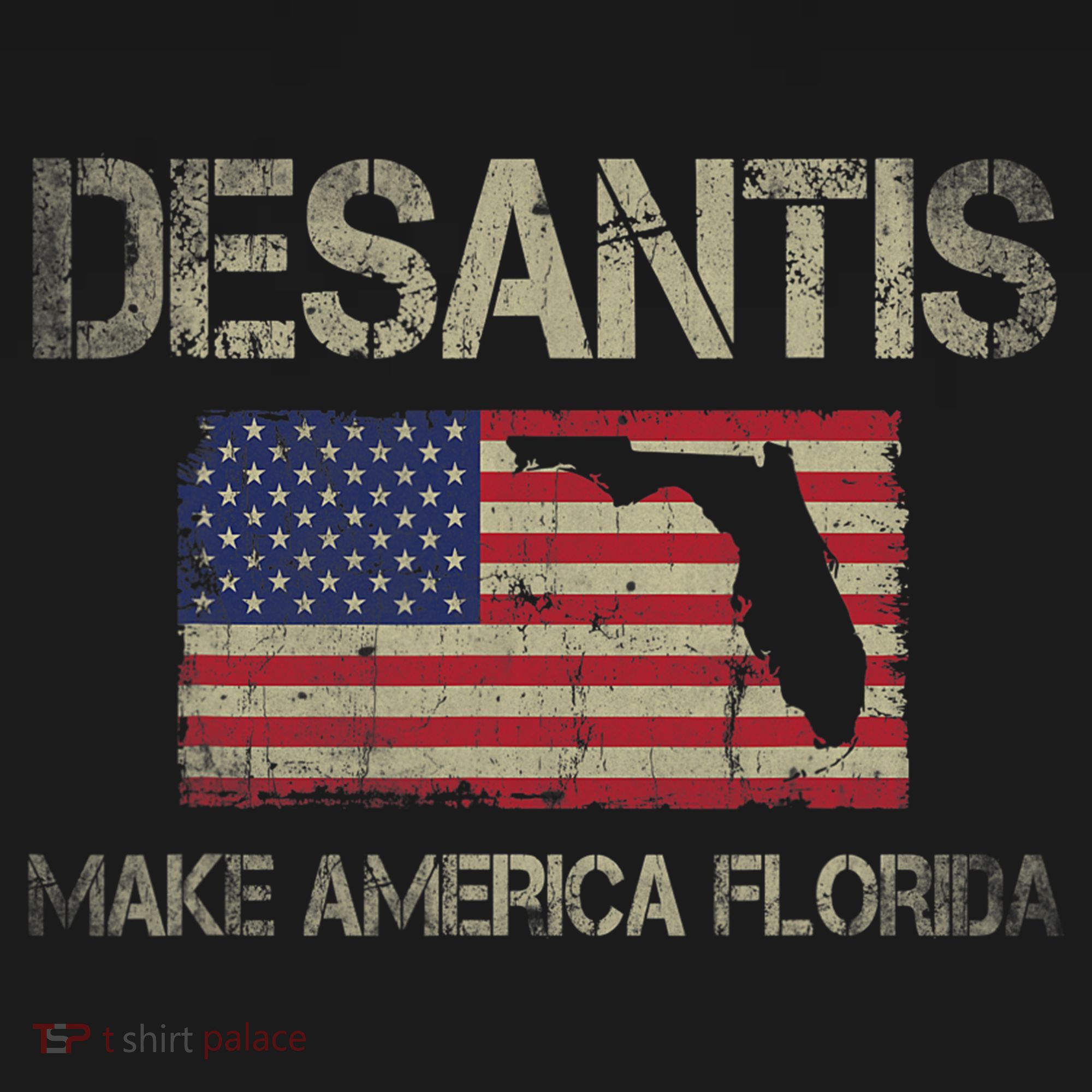 Make America Florida, DeSantis 2024 Election Vintage US Flag T-Shirt