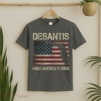 Make America Florida DeSantis 2024 Election Vintage Us Flag T-Shirt thumb 2
