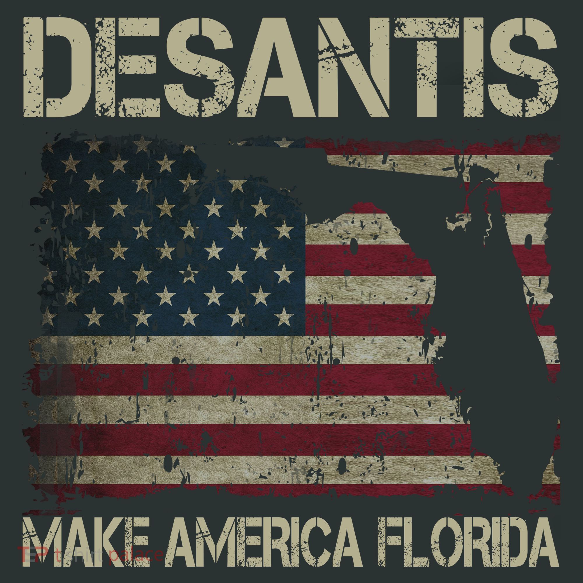 Make America Florida DeSantis 2024 Election Vintage Us Flag T-Shirt