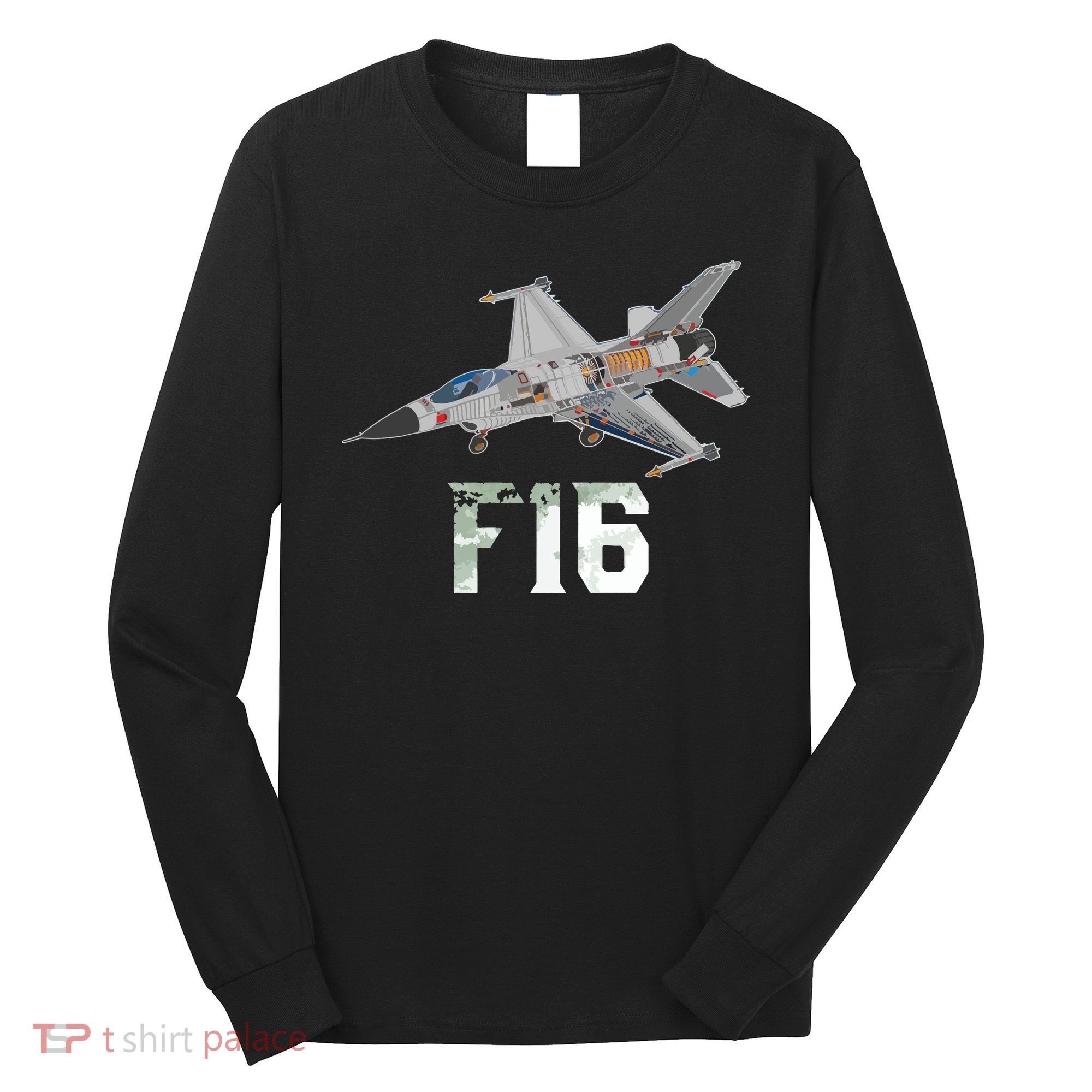 Military Aircraft F16 Falcon Pilot Gifts Long Sleeve Shirt