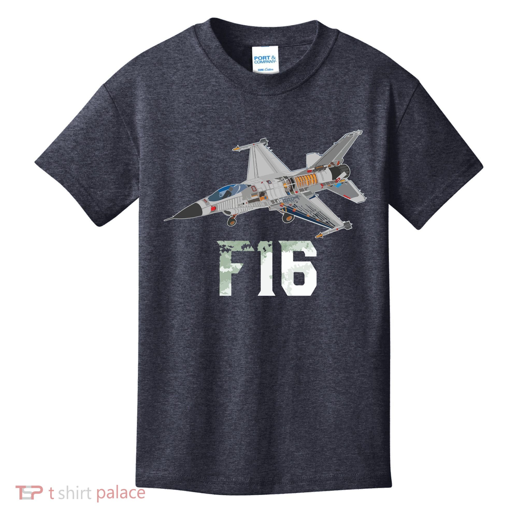 Military Aircraft F16 Falcon Pilot Gifts Kids T-Shirt