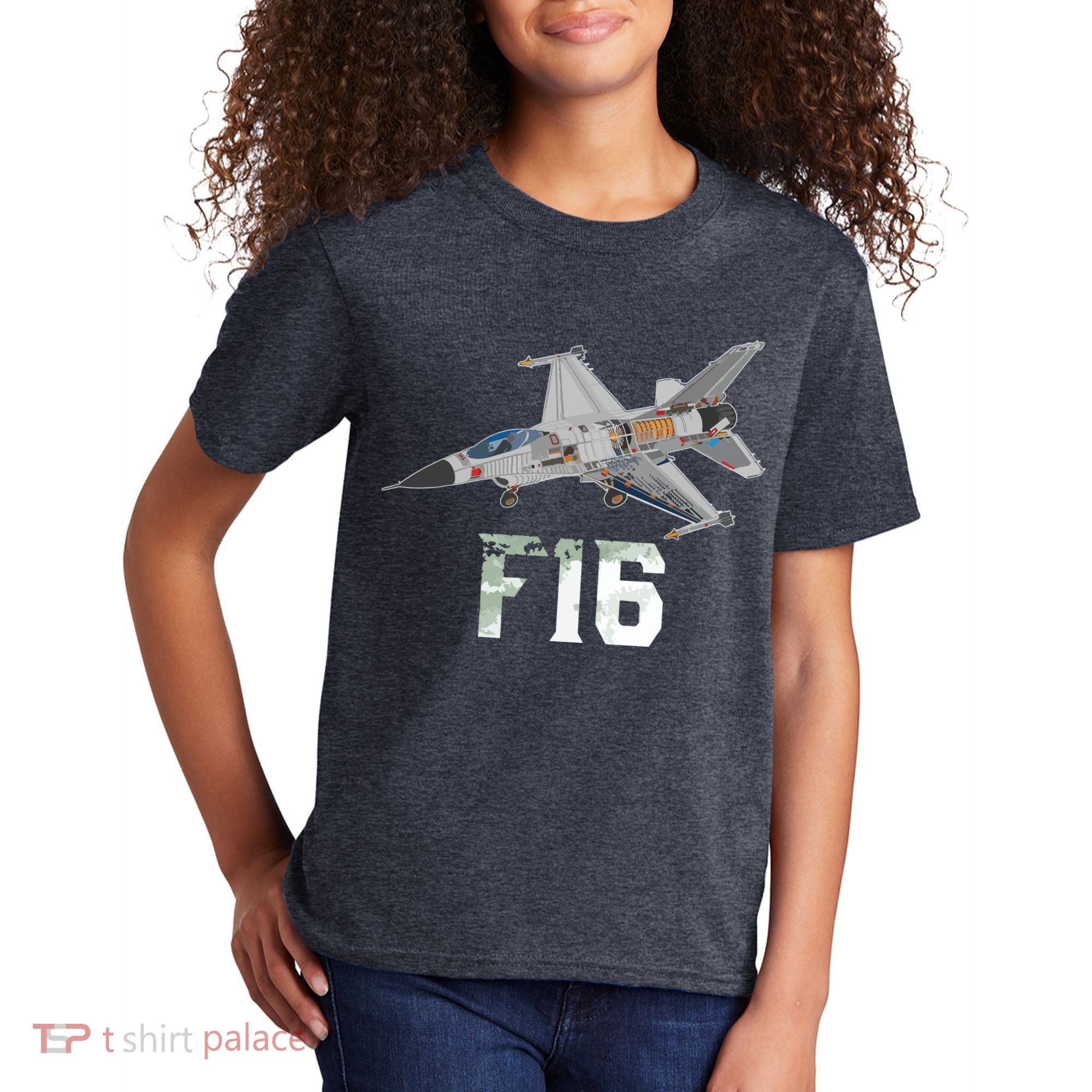 Military Aircraft F16 Falcon Pilot Gifts Kids T-Shirt