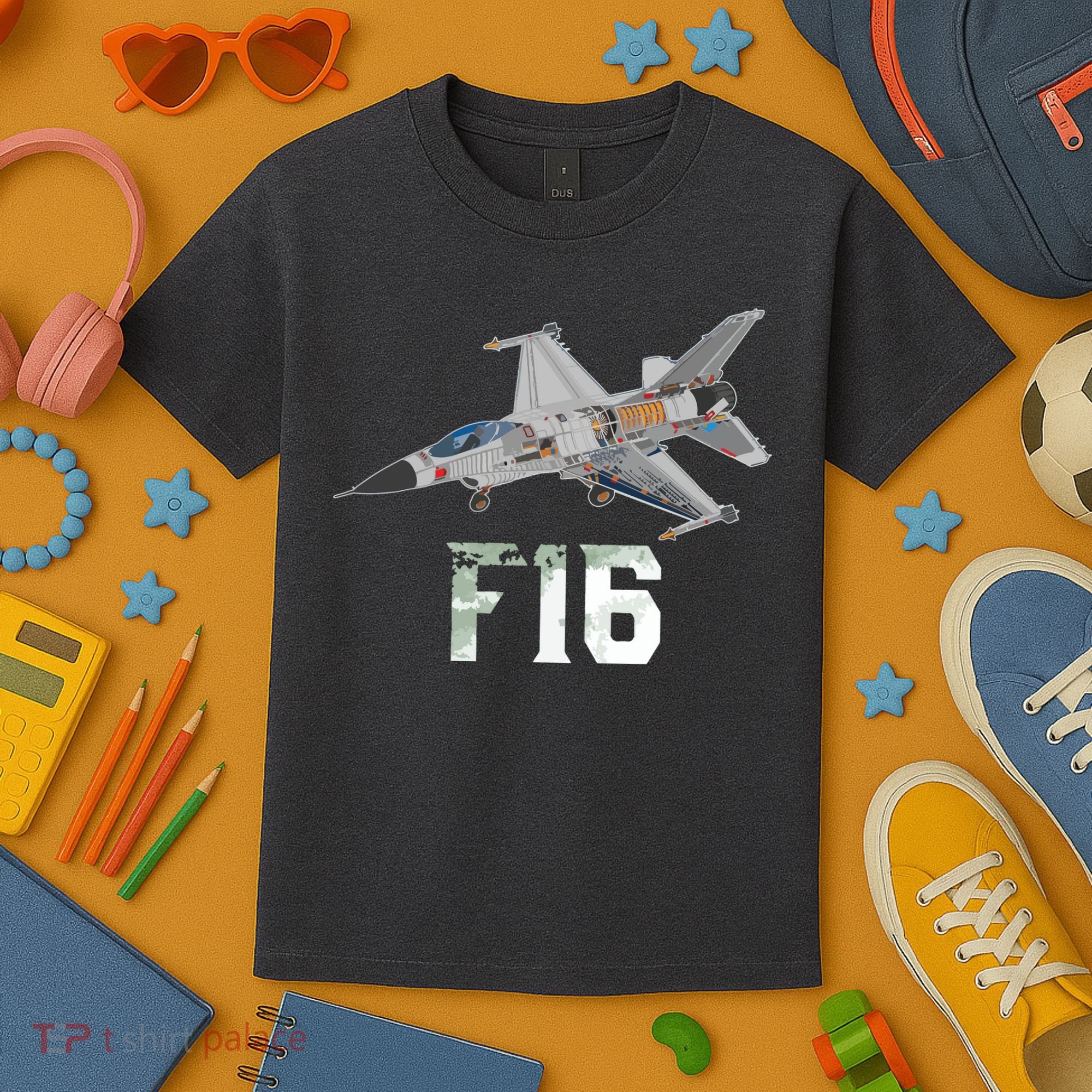 Military Aircraft F16 Falcon Pilot Gifts Kids T-Shirt