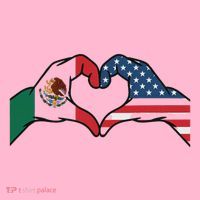 Mexican American Flag Print Heart Hands Love Mexico Usa Coaster thumb 2
