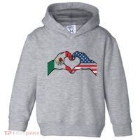 Mexican American Flag Print Heart Hands Love Mexico Usa Toddler Hoodie thumb 0