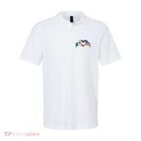 Mexican American Flag Print Heart Hands Love Mexico Usa Polo thumb 0
