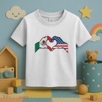 Mexican American Flag Print Heart Hands Love Mexico Usa Toddler T-Shirt thumb 3