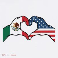 Mexican American Flag Print Heart Hands Love Mexico Usa Kids Sweatshirt thumb 2