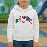 Mexican American Flag Print Heart Hands Love Mexico Usa Kids Hoodie thumb 3