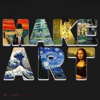 MAKE ART Funny Artist Artistic Humor Famous Paintings Coaster thumb 2