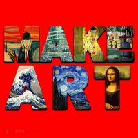 MAKE ART Funny Artist Artistic Humor Famous Paintings Santa Hat thumb 1
