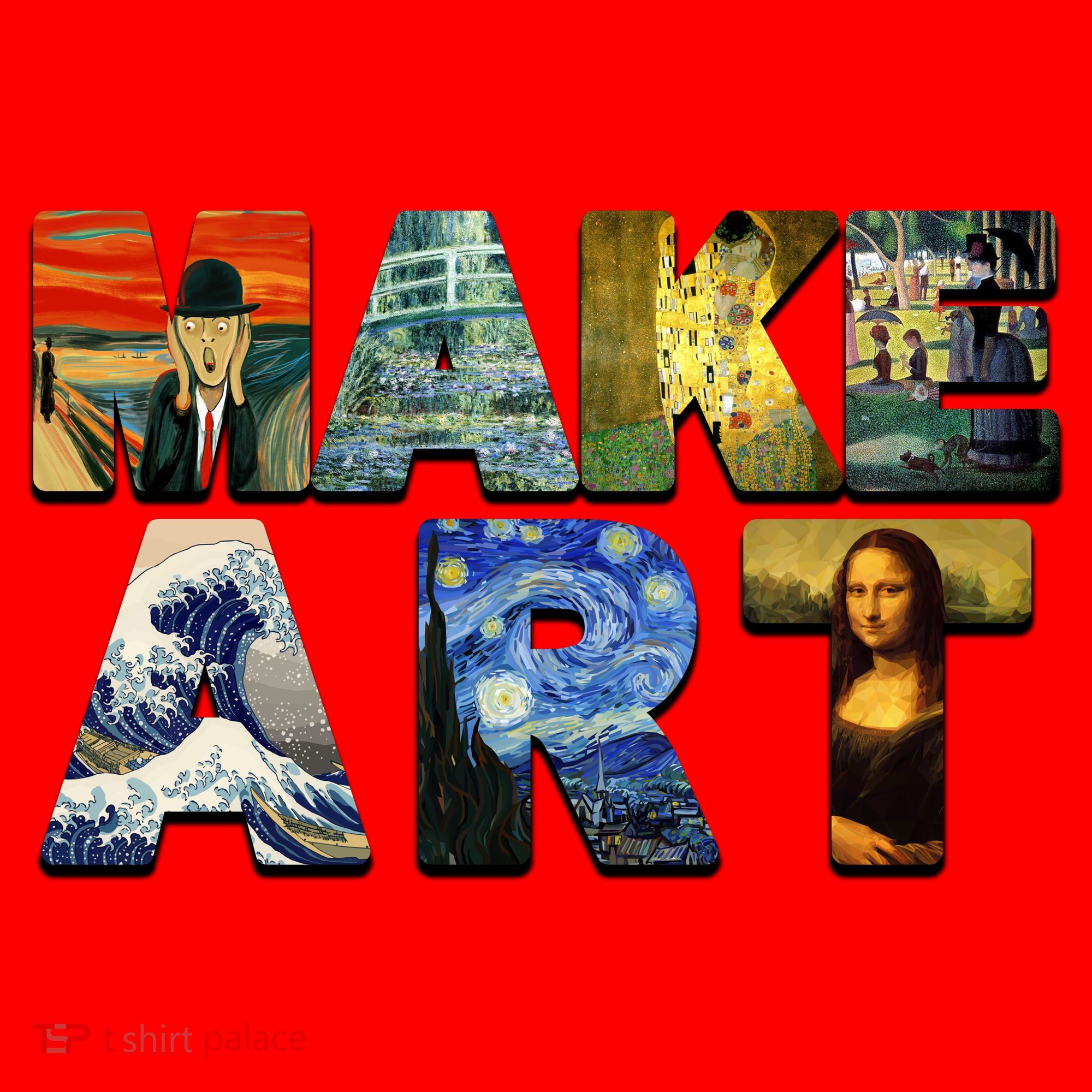 MAKE ART Funny Artist Artistic Humor Famous Paintings Santa Hat