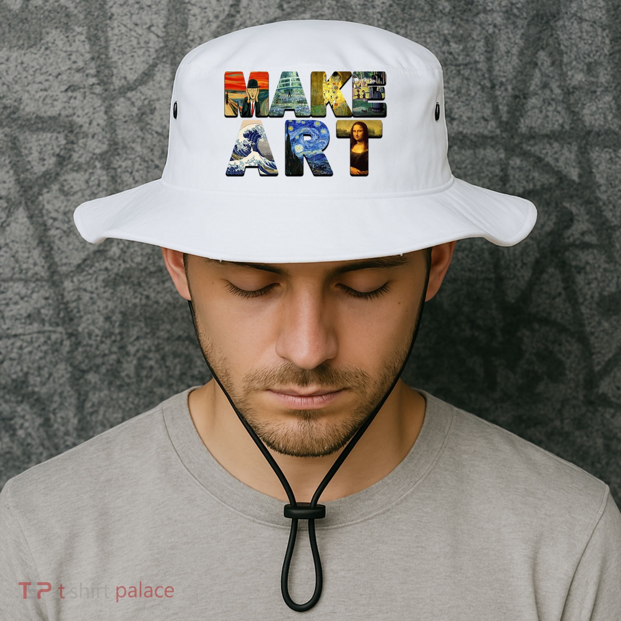 MAKE ART Funny Artist Artistic Humor Famous Paintings Bucket Hat