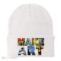MAKE ART Funny Artist Artistic Humor Famous Paintings Beanie thumb 0