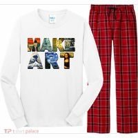 MAKE ART Funny Artist Artistic Humor Famous Paintings Long Sleeve Pajama Set thumb 0