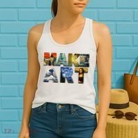 MAKE ART Funny Artist Artistic Humor Famous Paintings Women's Tank Top thumb 2