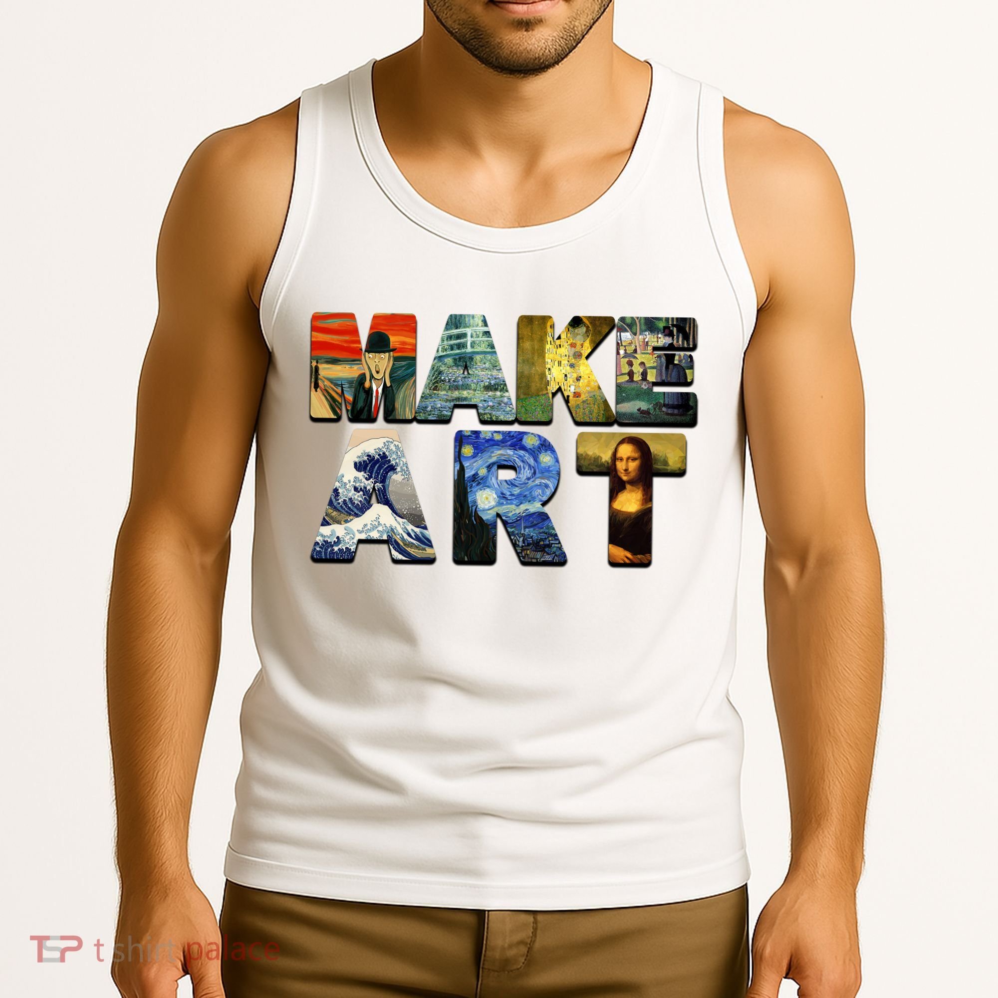 MAKE ART Funny Artist Artistic Humor Famous Paintings Tank Top