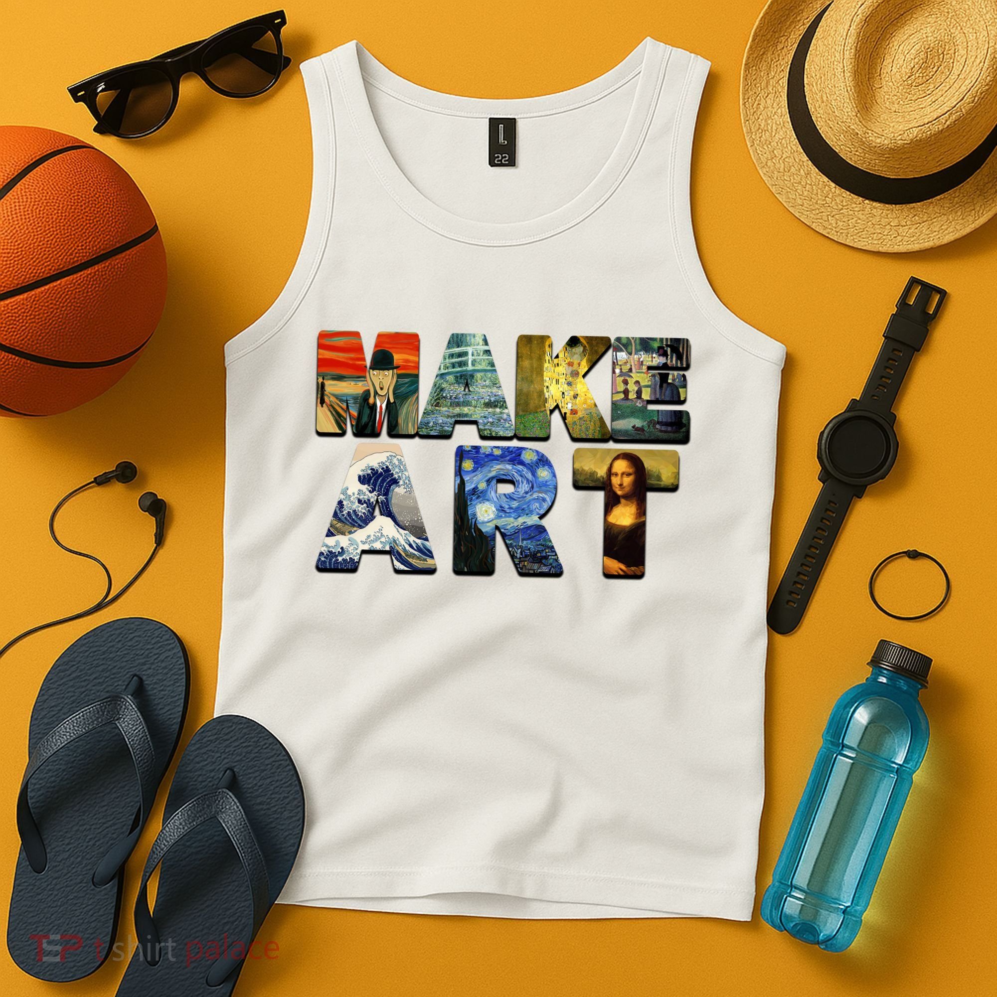 MAKE ART Funny Artist Artistic Humor Famous Paintings Tank Top