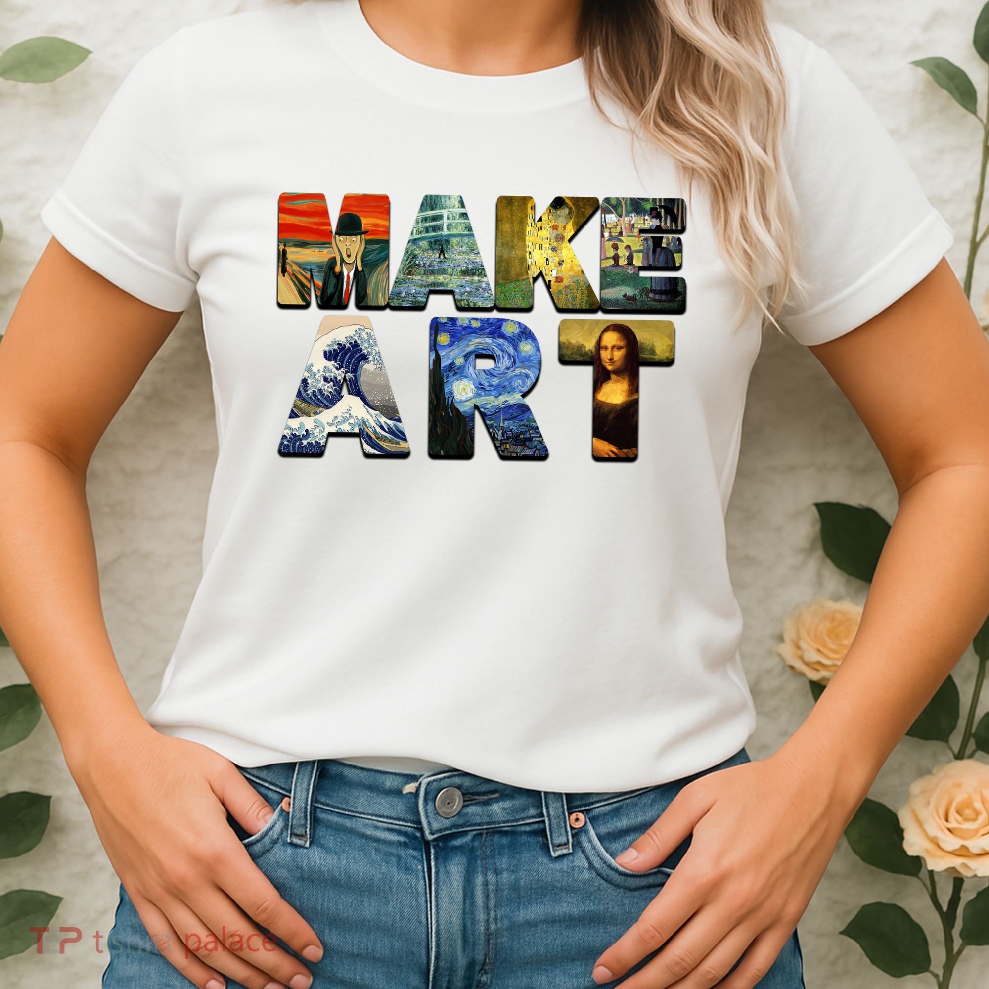MAKE ART Funny Artist Artistic Humor Famous Paintings Women's T-Shirt