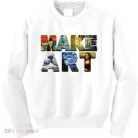MAKE ART Funny Artist Artistic Humor Famous Paintings Kids Sweatshirt thumb 0