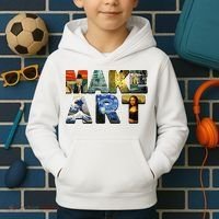 MAKE ART Funny Artist Artistic Humor Famous Paintings Kids Hoodie thumb 2