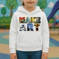 MAKE ART Funny Artist Artistic Humor Famous Paintings Kids Hoodie thumb 3