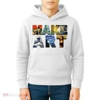 MAKE ART Funny Artist Artistic Humor Famous Paintings Kids Hoodie thumb 4