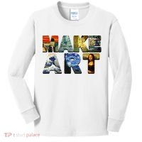 MAKE ART Funny Artist Artistic Humor Famous Paintings Kids Long Sleeve Shirt thumb 0