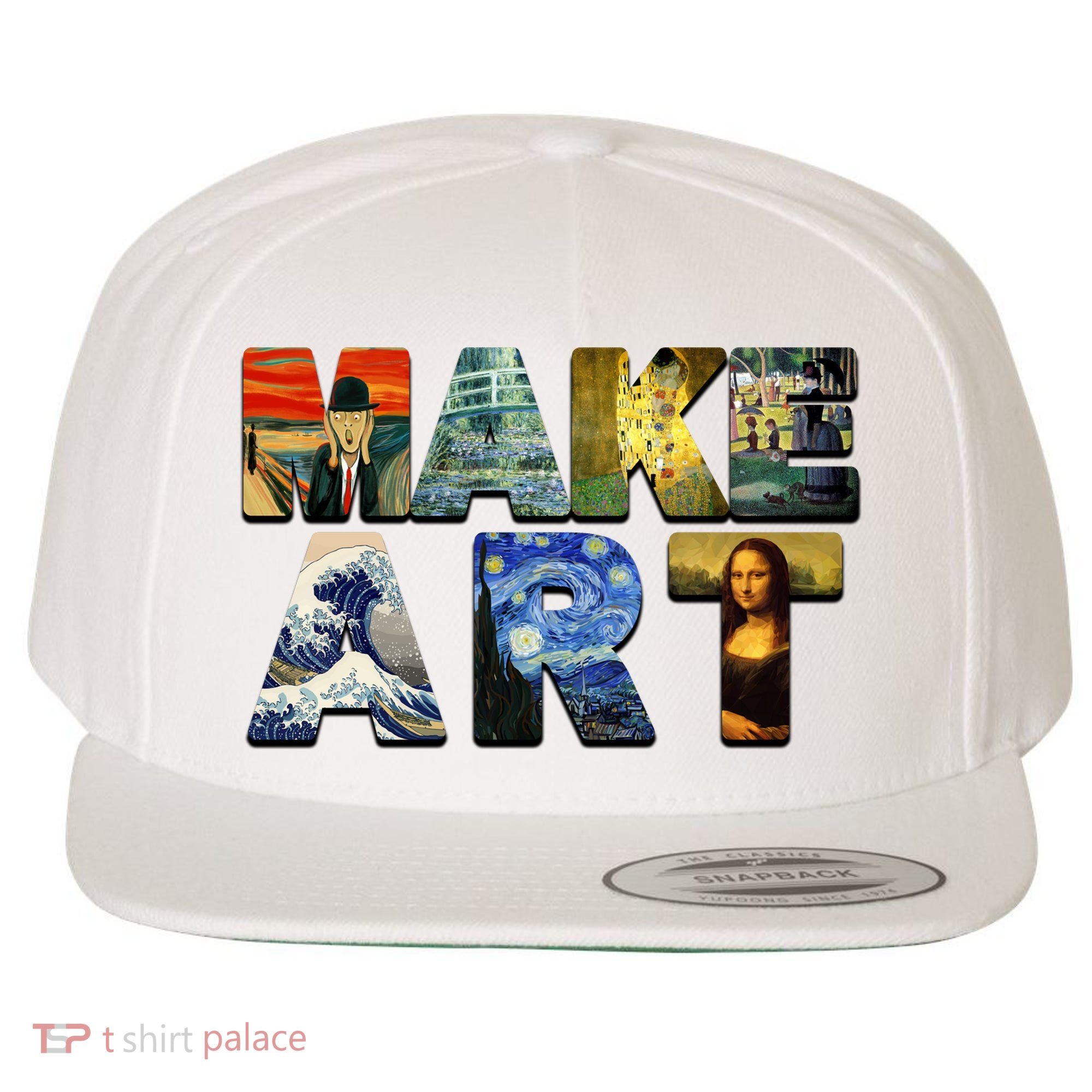 MAKE ART Funny Artist Artistic Humor Famous Paintings Wool Snapback Cap