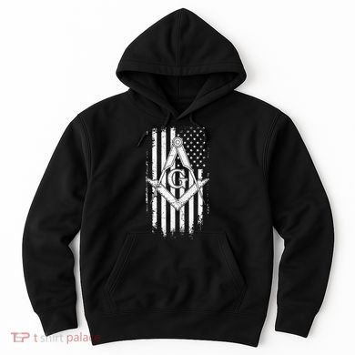 Masonic American Flag Square And Compass Freemason Hoodie