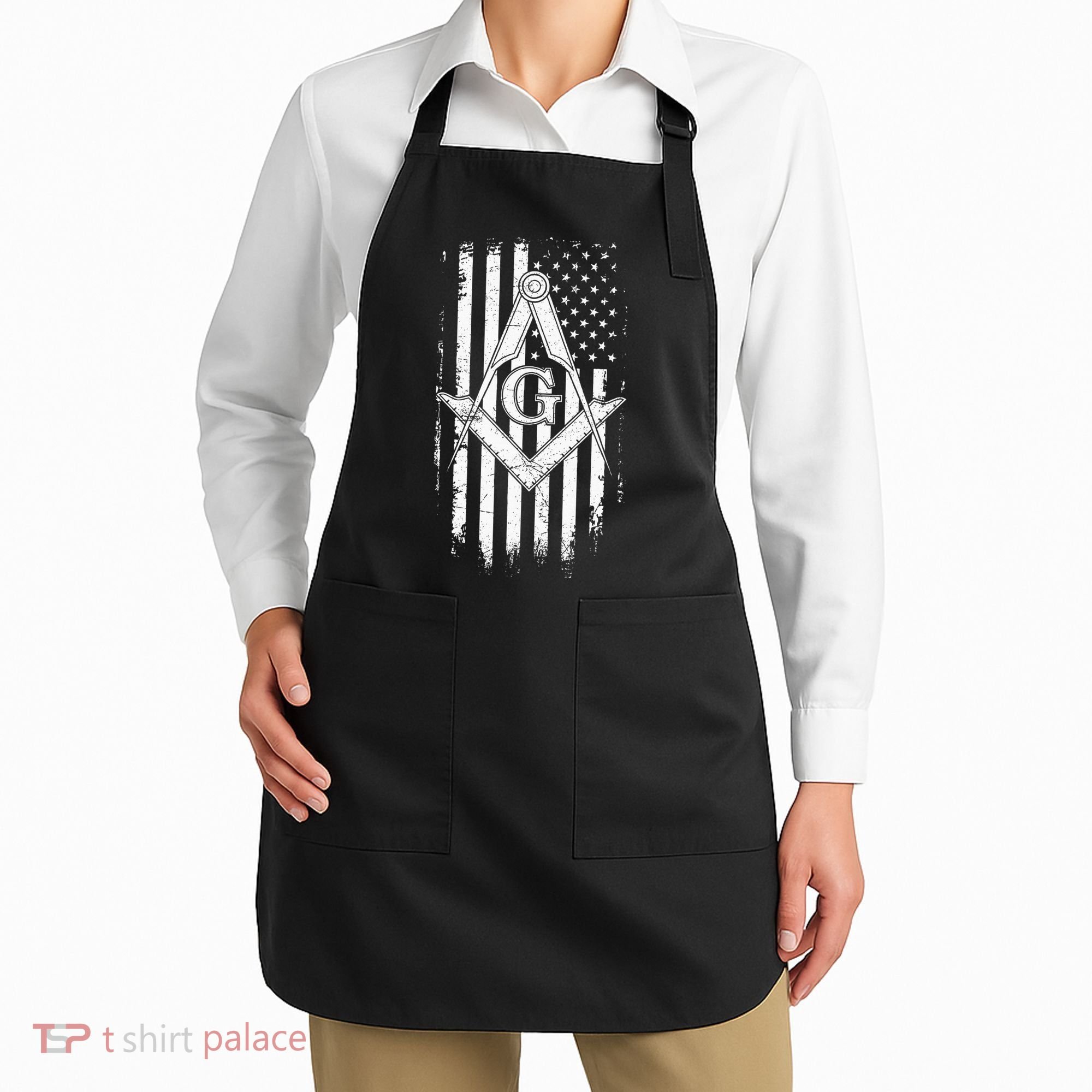 Masonic American Flag Square And Compass Freemason Apron