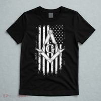 Masonic American Flag Square And Compass Freemason T-Shirt thumb 5