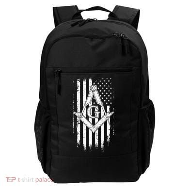 Masonic American Flag Square And Compass Freemason Backpack