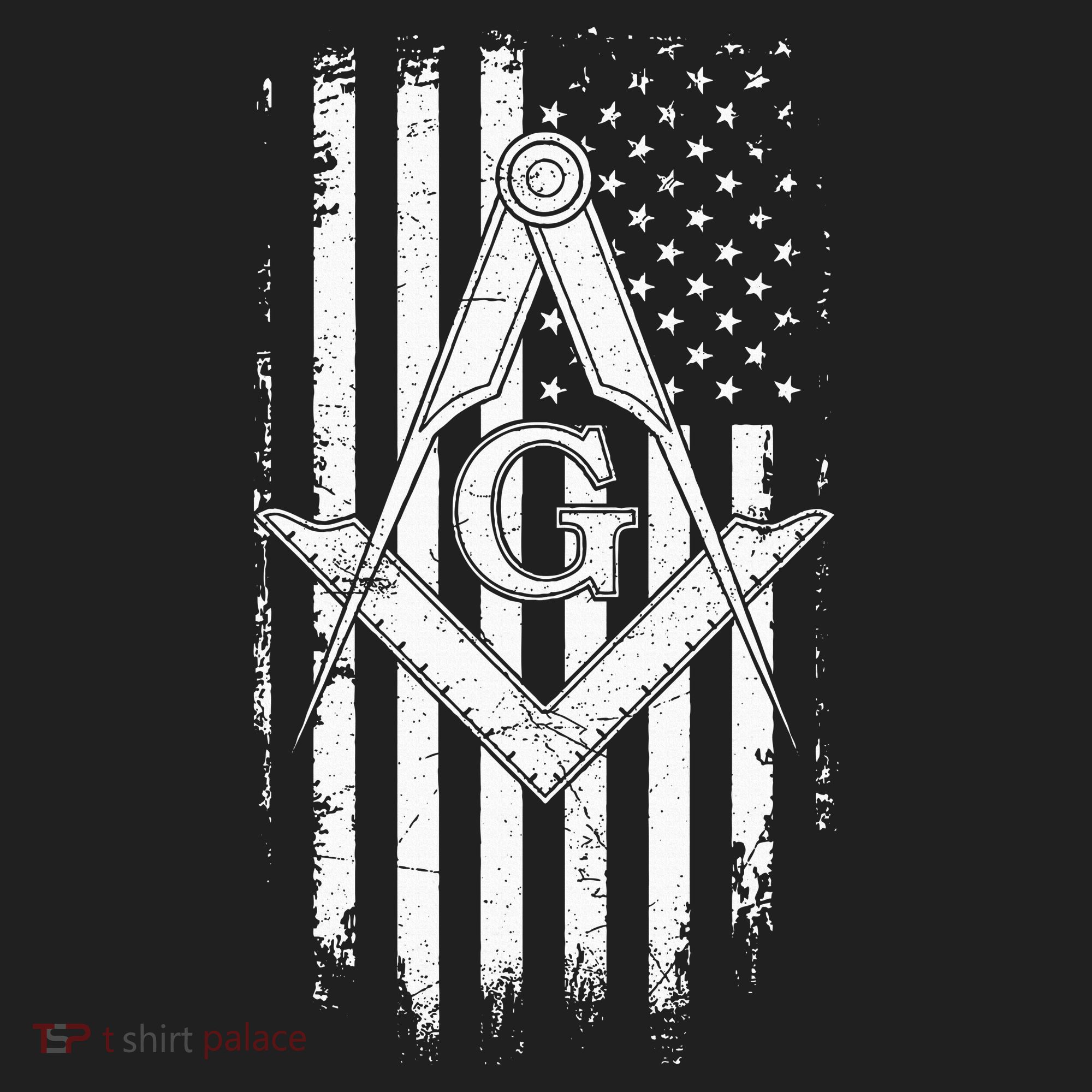 Masonic American Flag Square And Compass Freemason Beanie